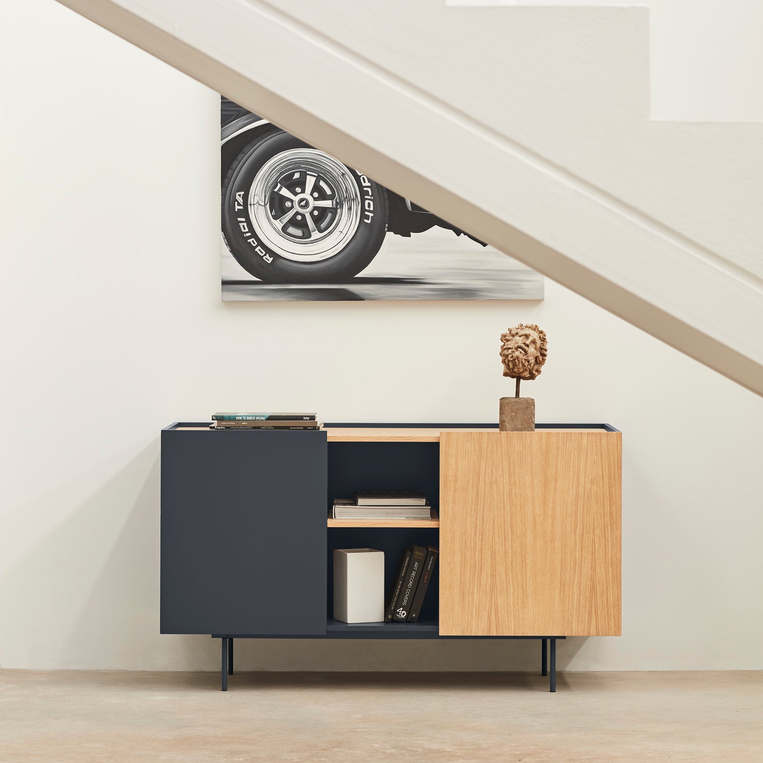 
Sideboard design « Otto » - Anthracite / Chêne