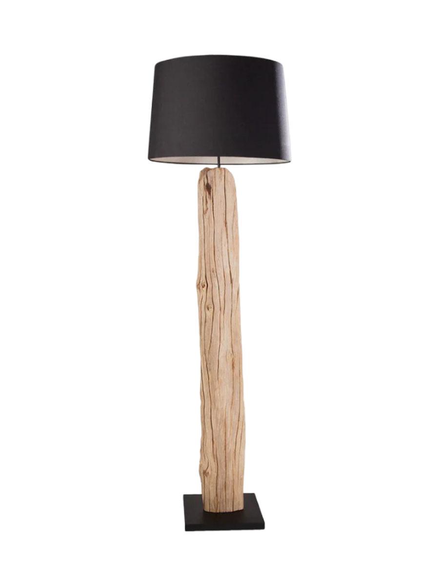 
Handmade driftwood floor lamp "Rousilique" - Black