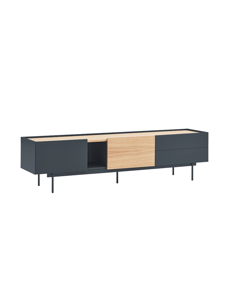 
Meuble bas design « Otto » - Anthracite / Chêne