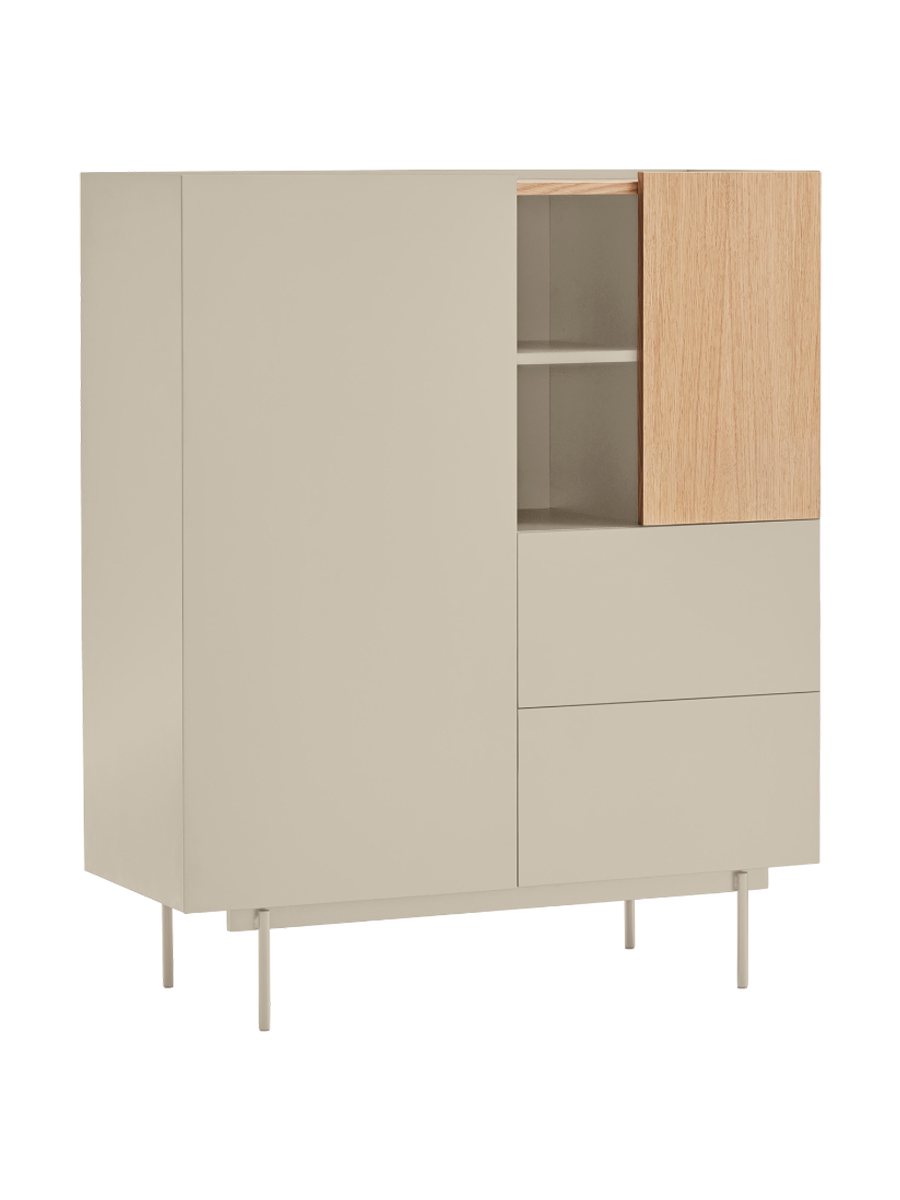 
Highboard design « Otto » - Sable / Chêne