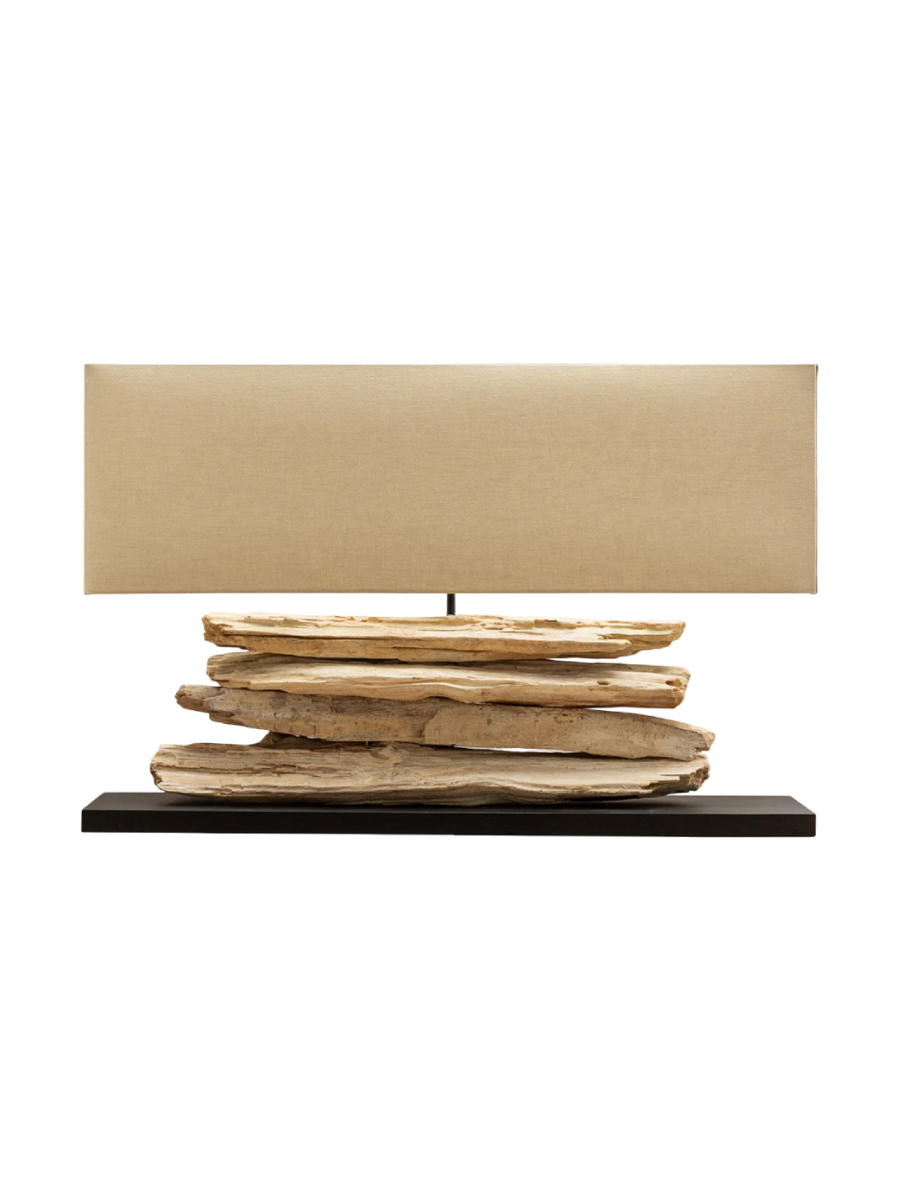 
Large, handcrafted "Riverine" table lamp - Beige