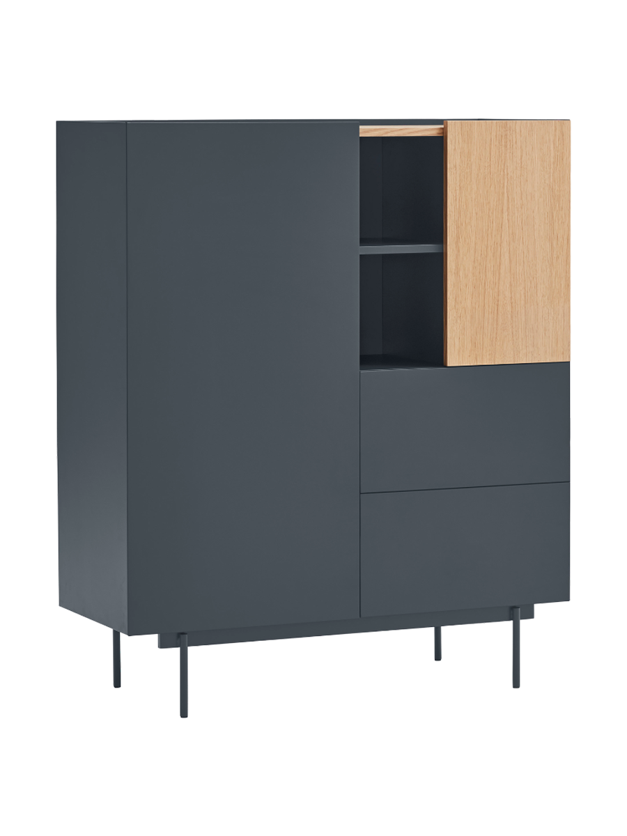 
Highboard design « Otto » - Anthracite / Chêne
