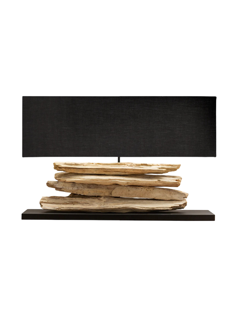 
Large, handcrafted "Riverine" table lamp - Black