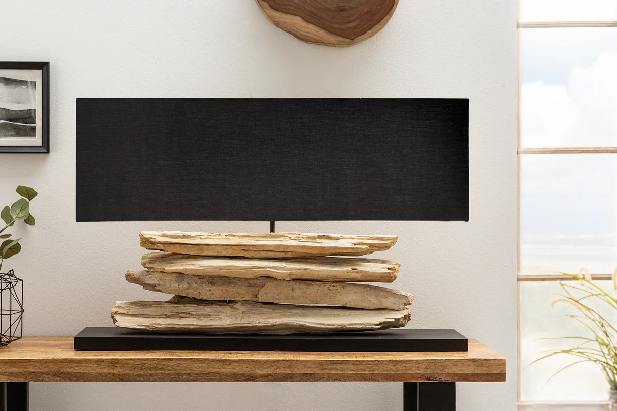 
Large, handcrafted "Riverine" table lamp - Black
