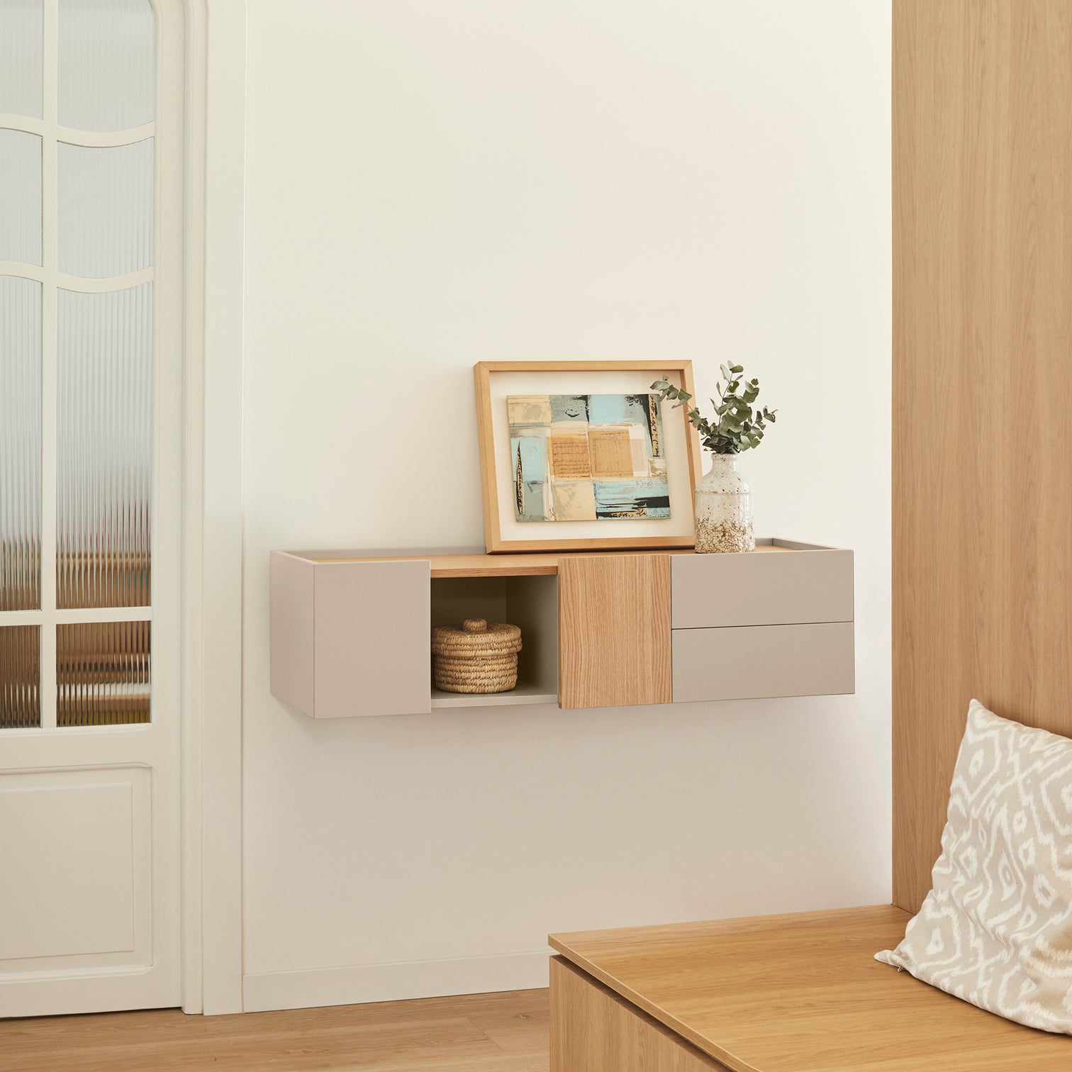 
Design lowboard & wall console "Otto" - Sand / Oak