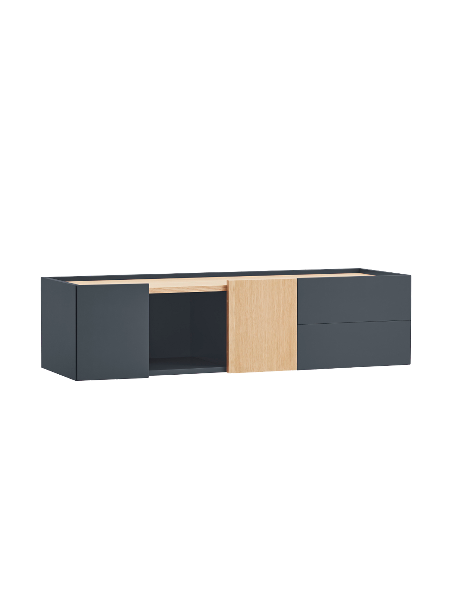 
Design lowboard & wall console "Otto" - Anthracite / Oak