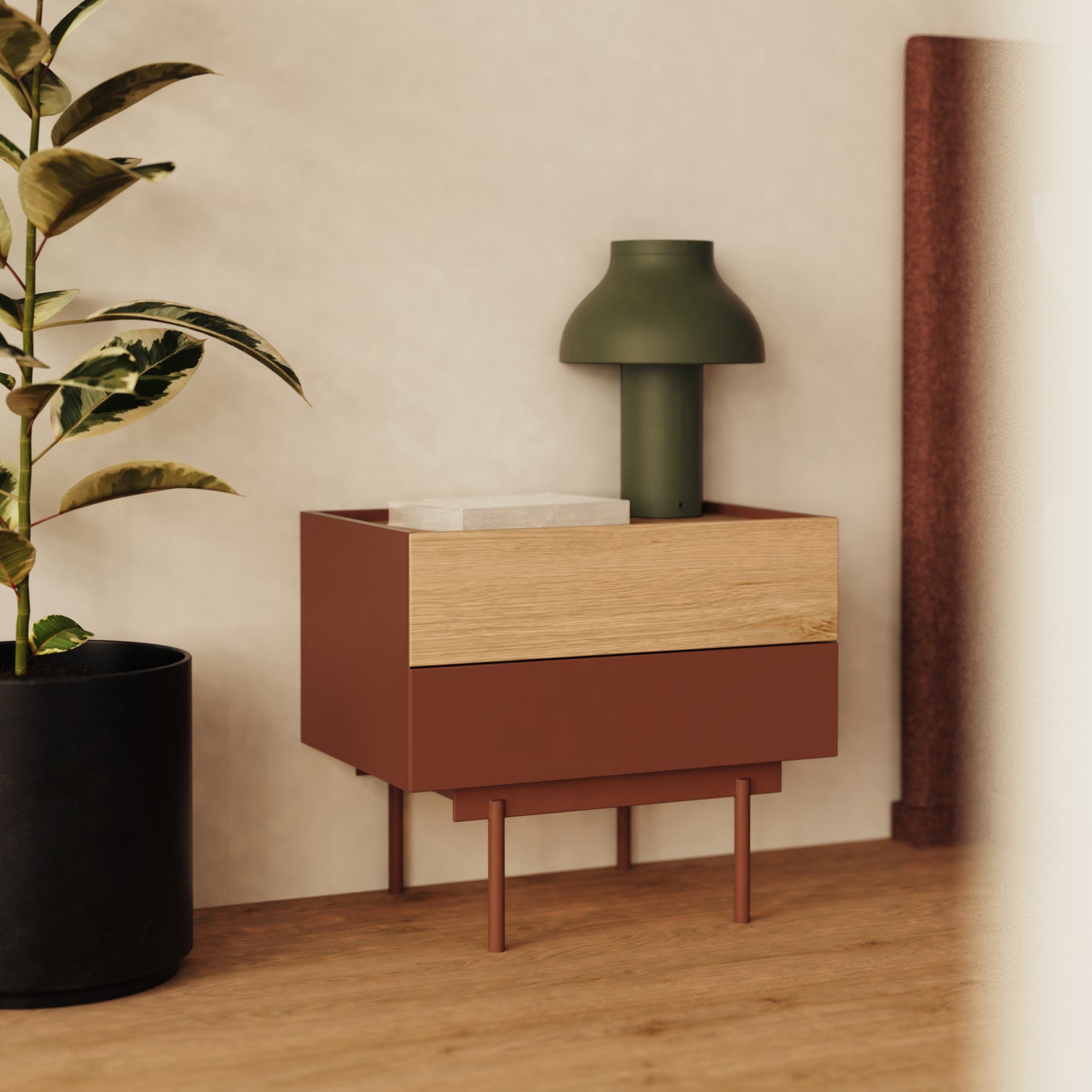
Table d'appoint et de chevet design « Otto » - Arkilla / Chêne