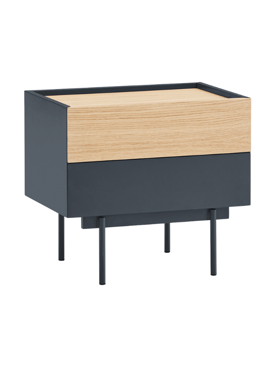 
Table d'appoint et de chevet design « Otto » - Anthracite / Chêne