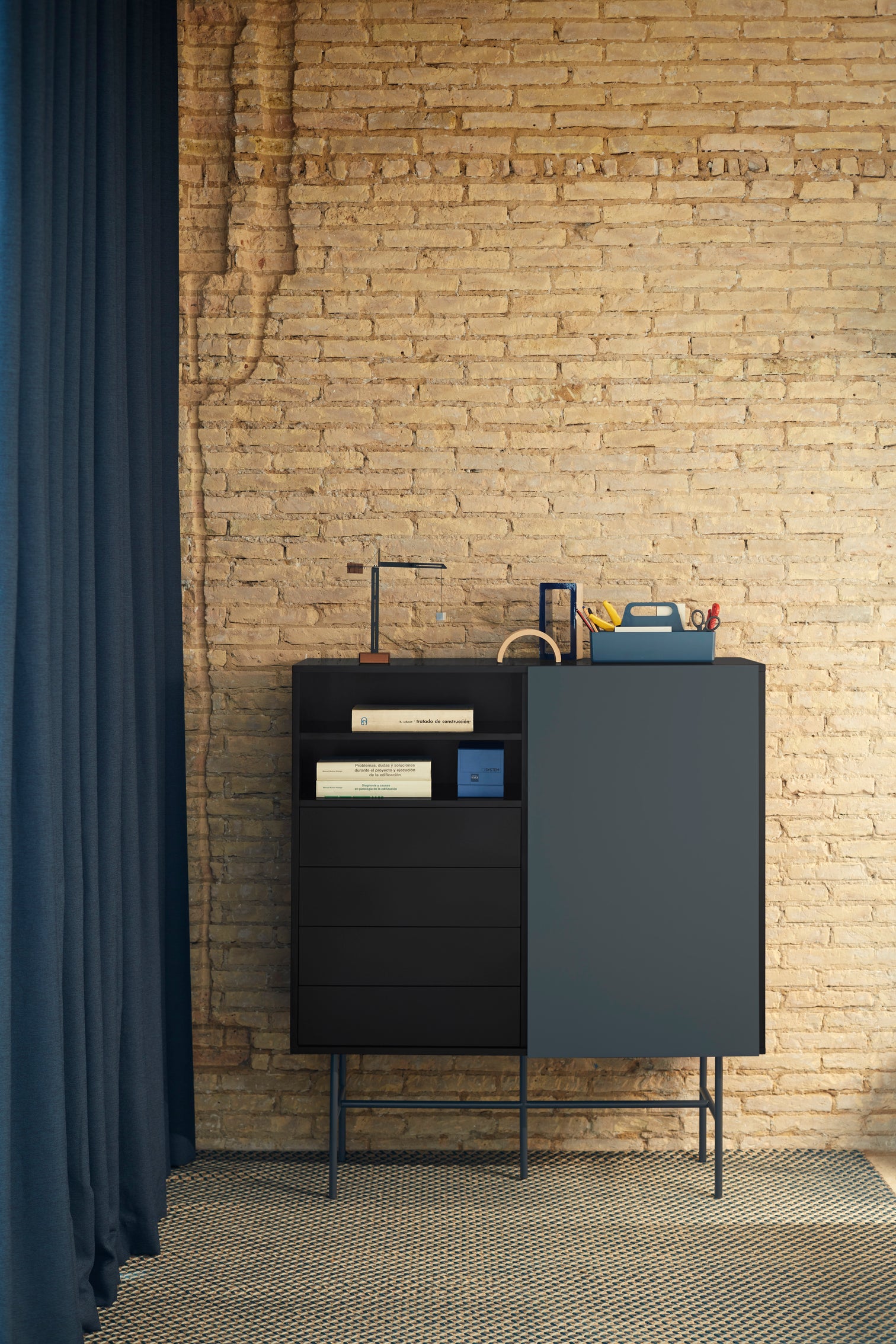 
Bahut design « Nube » - Noir / Anthracite