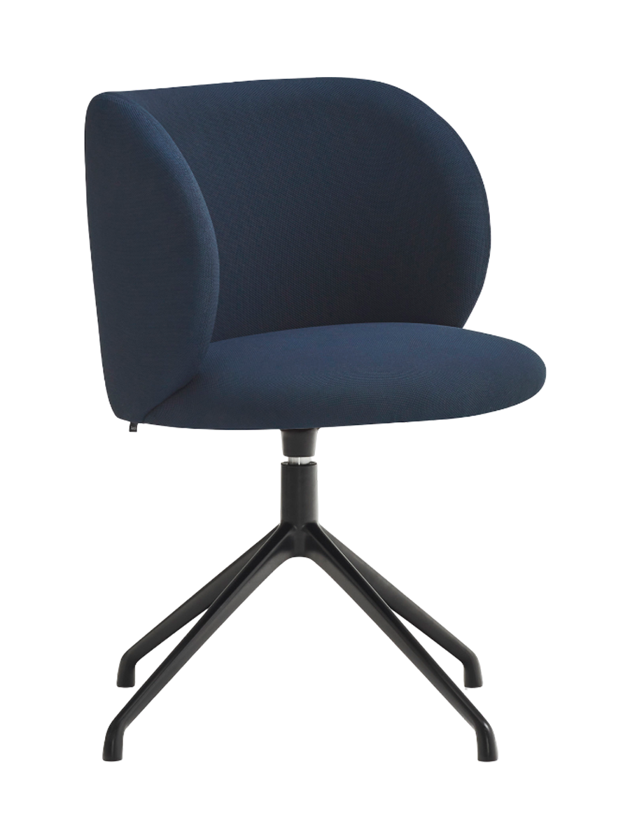 
360° Swivel Premium Design Chair "Mogi" - Frame: Black, Seat: Navy