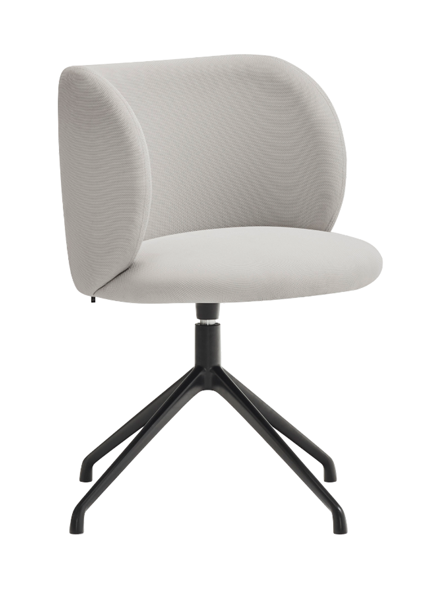 
360° Swivel Premium Design Chair "Mogi" - Frame: Black, Seat: Light Gray
