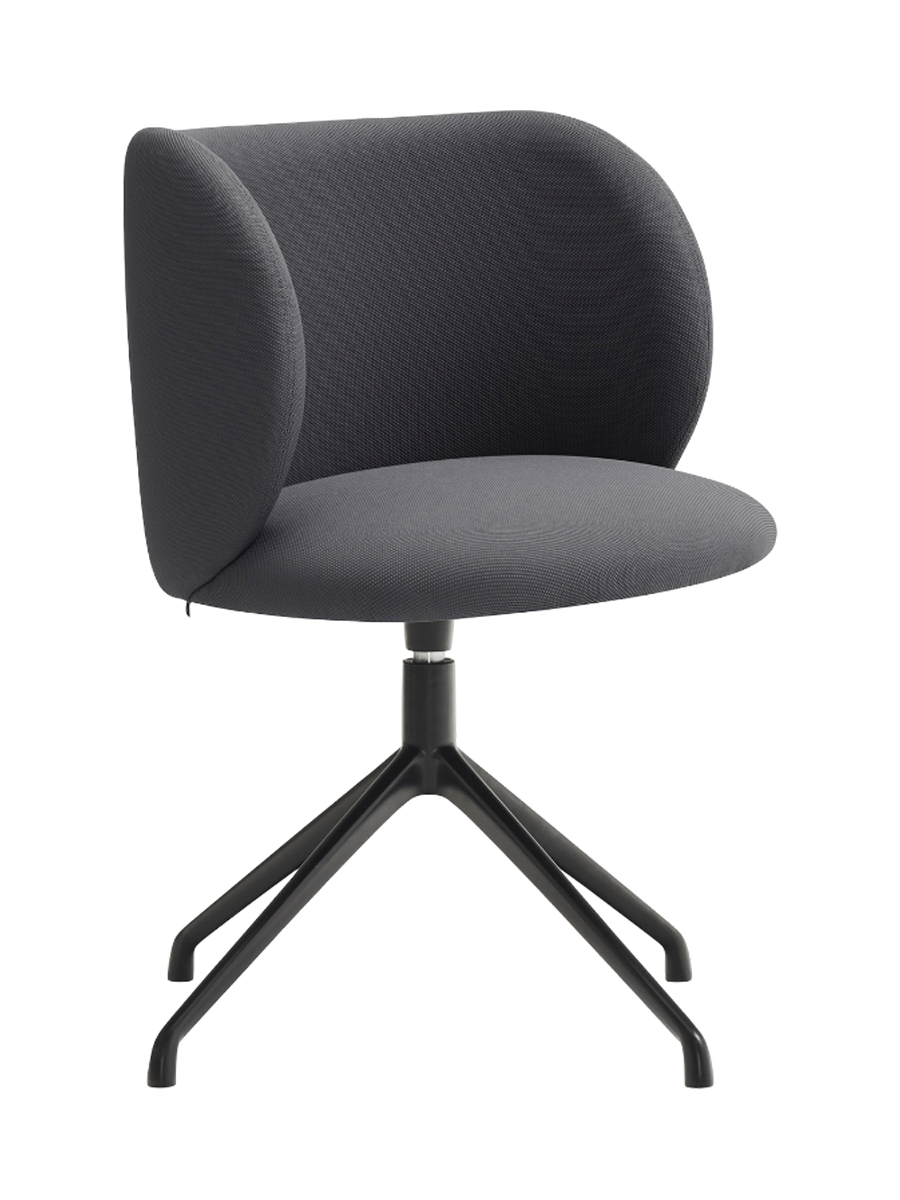 
360° Swivel Premium Design Chair "Mogi" - Frame: Black, Seat: Dark Grey