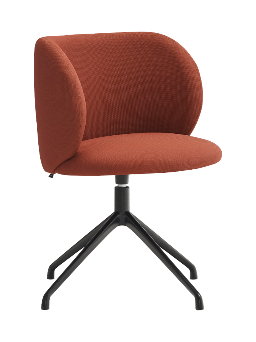 
360° Swivel Premium Design Chair "Mogi" - Frame: Black, Seat: Brick