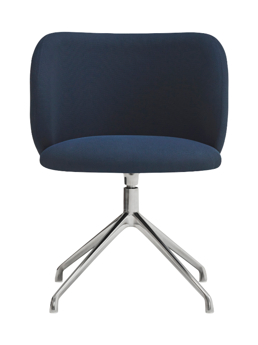
360° Swivel Premium Design Chair "Mogi" - Frame: stainless steel, Seat: Navy