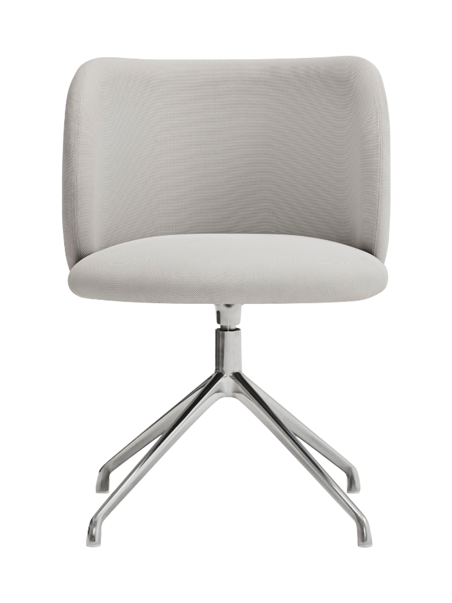 
360° Swivel Premium Design Chair "Mogi" - Frame: Stainless steel, Seat: Light gray