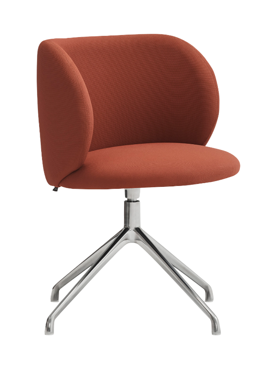 
360° Swivel Premium Design Chair "Mogi" - Frame: Stainless Steel, Seat: Brick