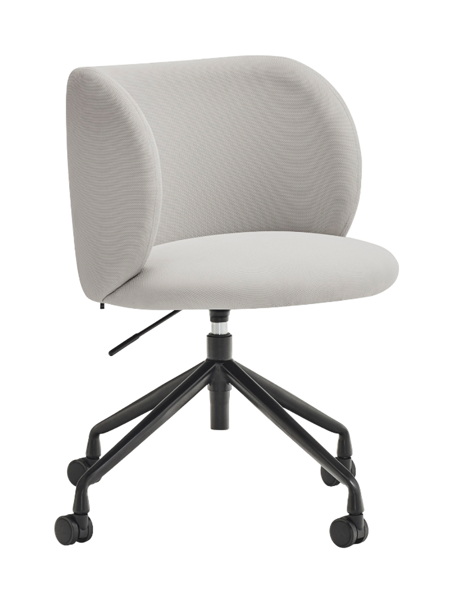 
Fauteuil de bureau design pivotant à 360° « Mogi » - Piétement : Noir, Assise : Gris clair