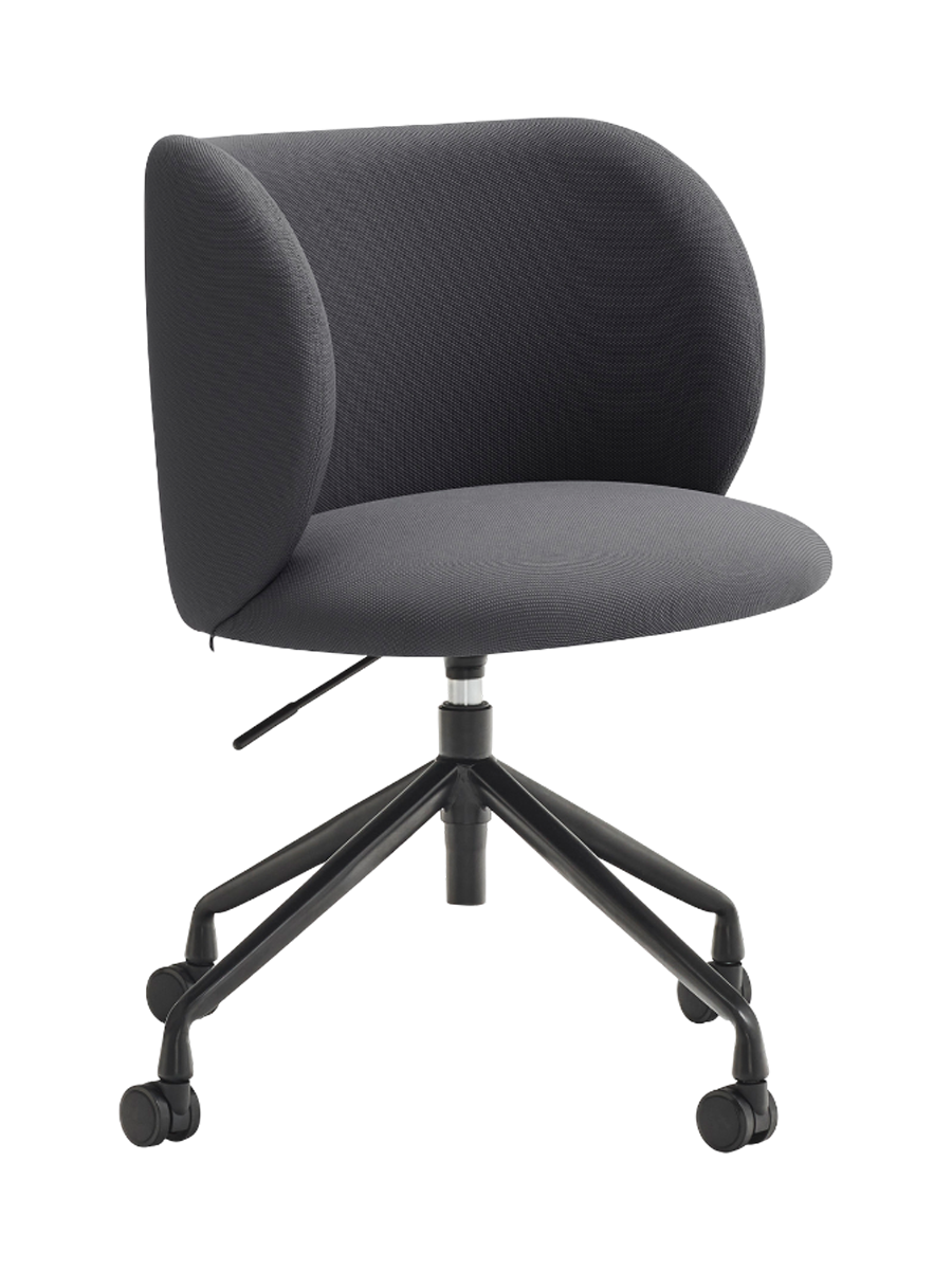 
Fauteuil de bureau design pivotant à 360° « Mogi » - Piètement: Noir, Assise: Gris foncé