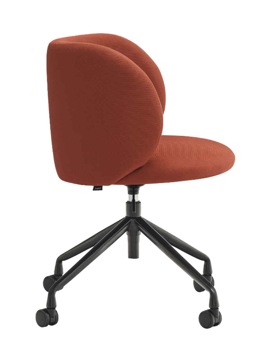 
360° Swivel Premium Design Chair "Mogi" - Frame: Stainless steel, Seat: Faux leather Terracotta