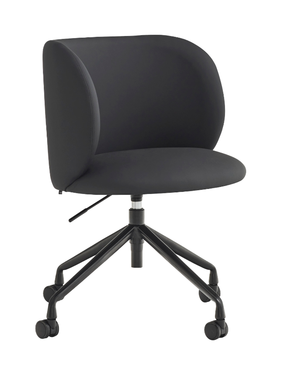 
Fauteuil de bureau design pivotant à 360° « Mogi » - Piètement : noir, assise : similicuir noir