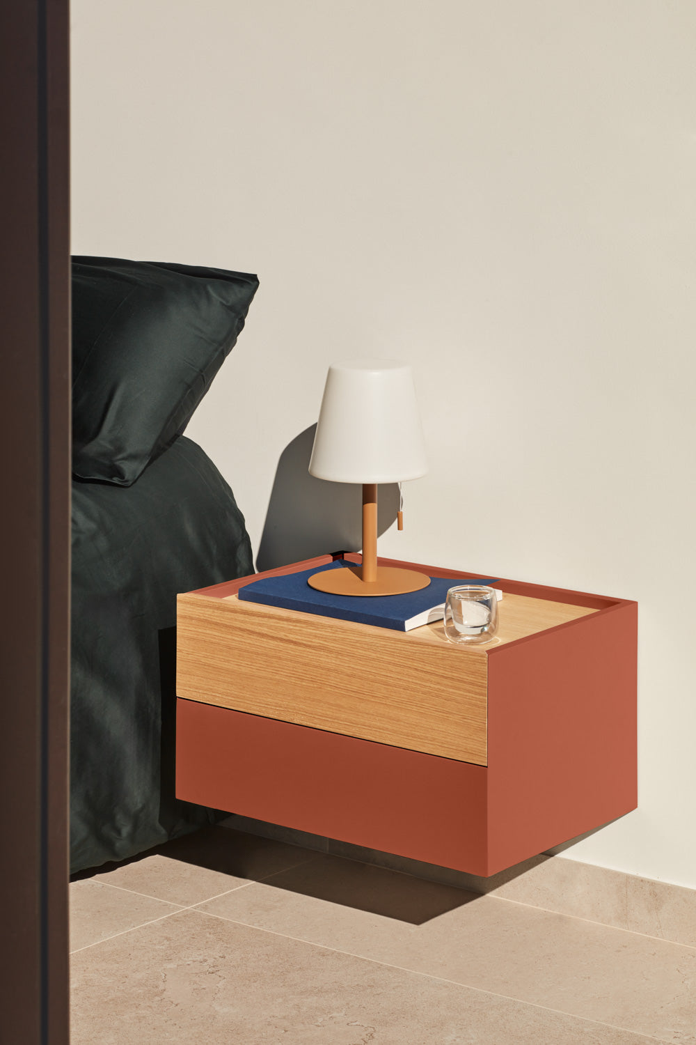 
Table de chevet design murale « Otto » - Arkilla / Chêne
