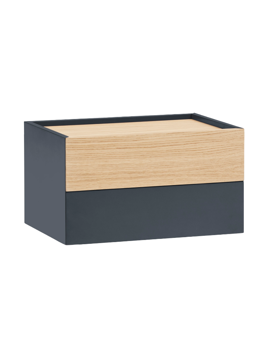 
Table de chevet design murale « Otto » - Anthracite / Chêne