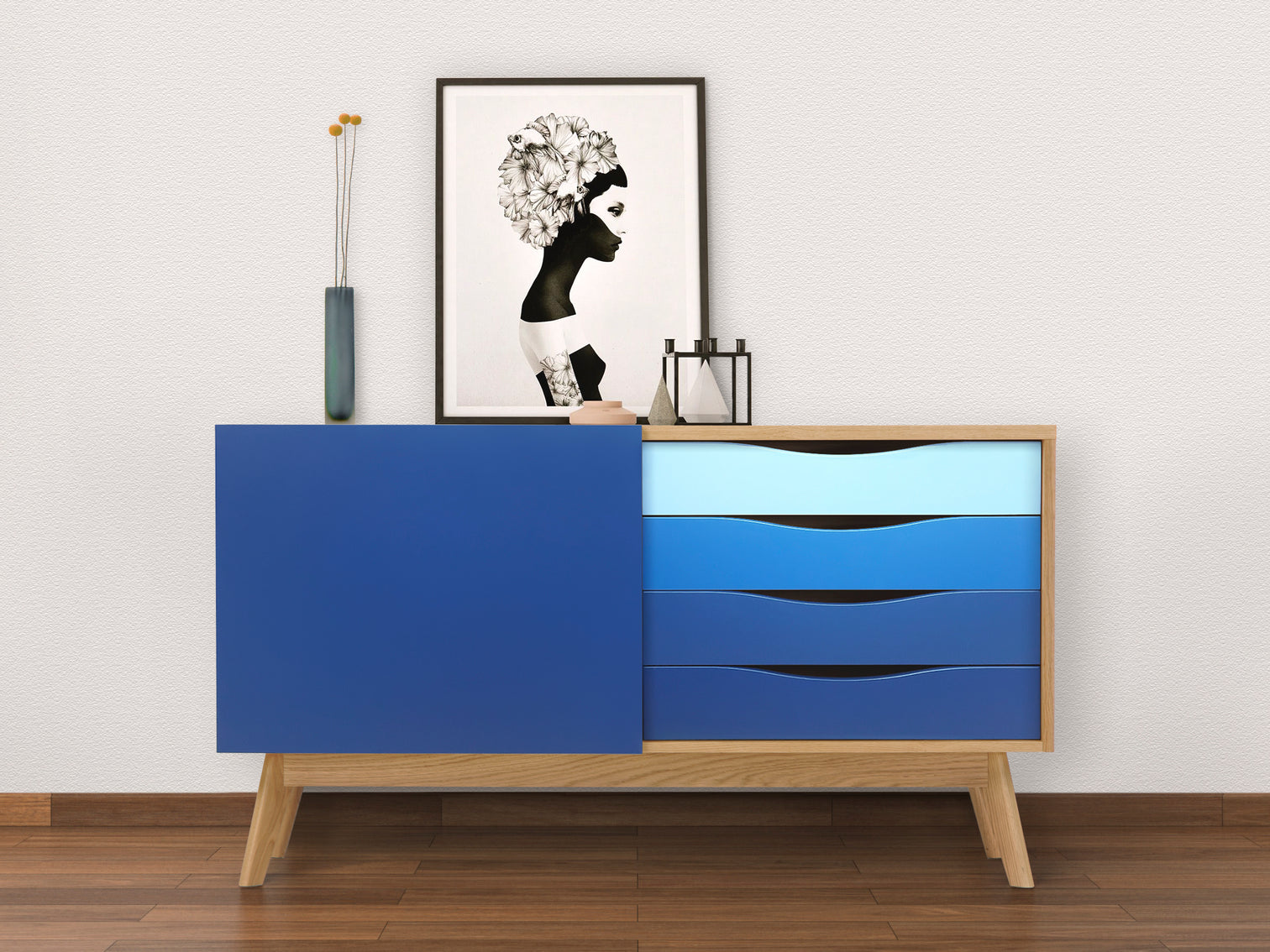 
Designer Sideboard "Avon" - Blue