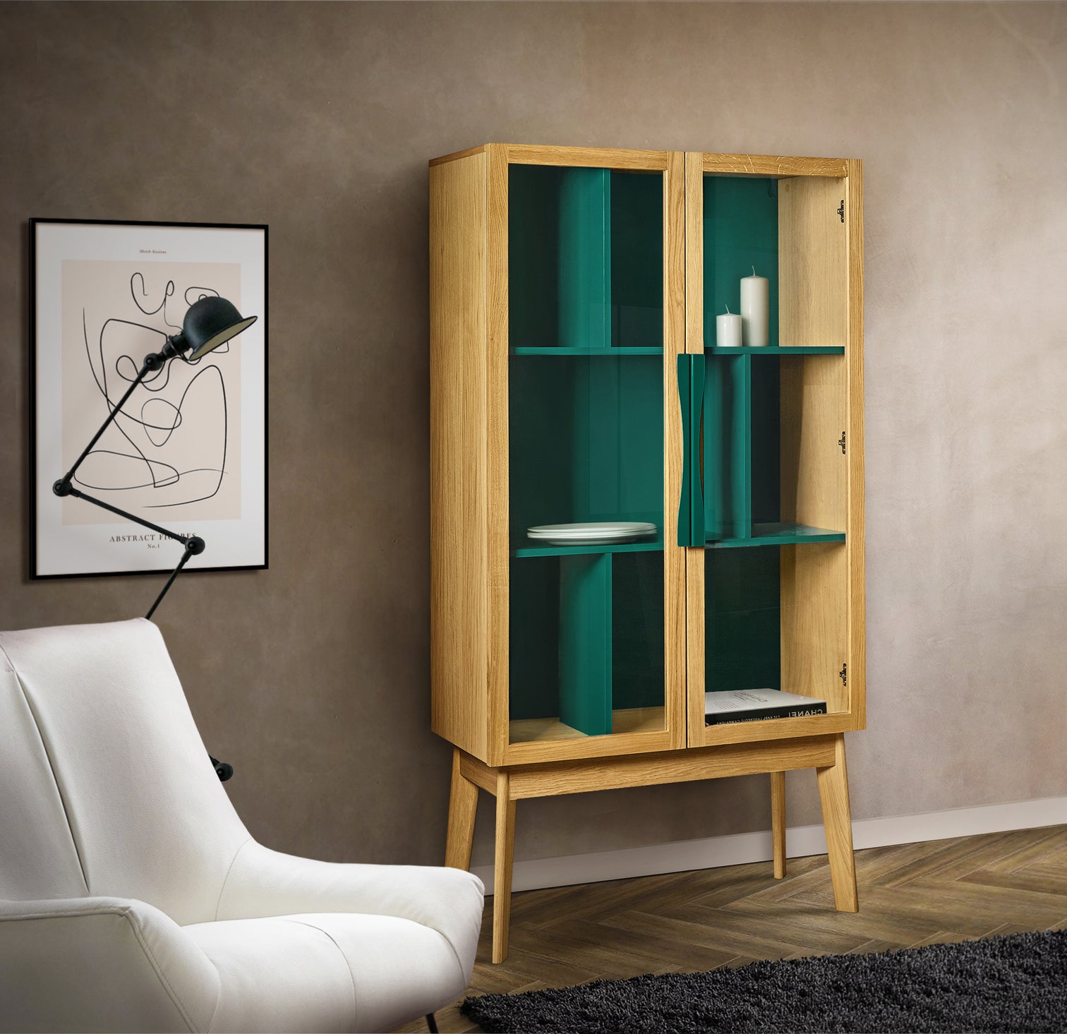 
Modern Display Cabinet "Avon" - Blue