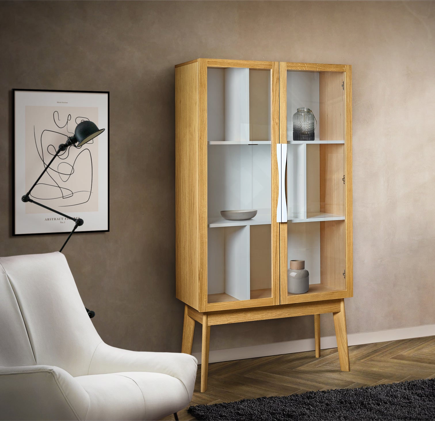 
Modern Display Cabinet "Avon" - White