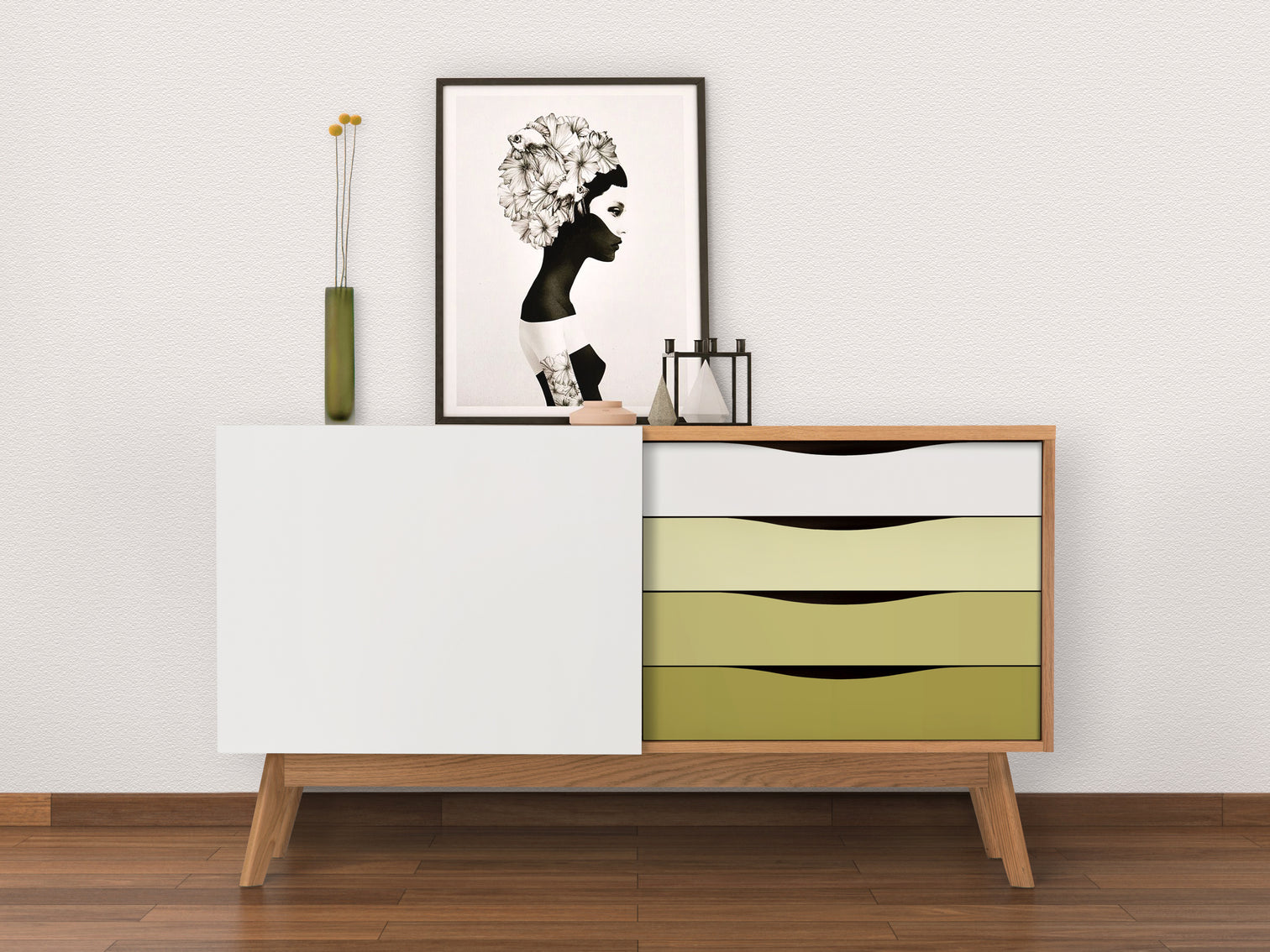 
Designer Sideboard "Avon" - Olive