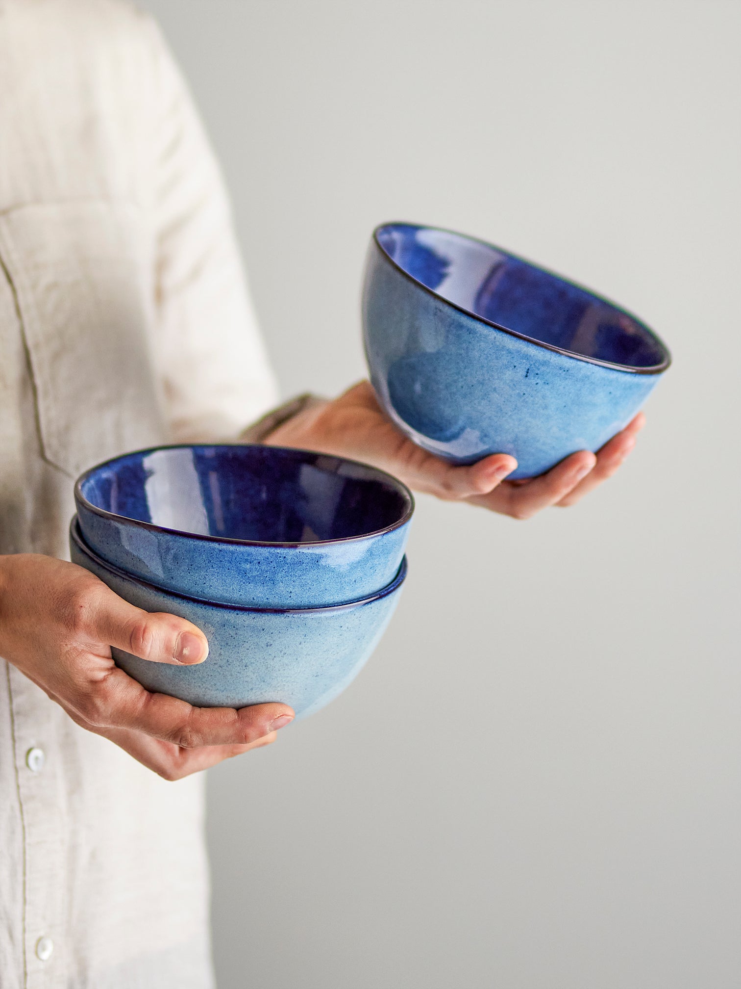 
Bol à muesli fait main « Sandrine » - Bleu