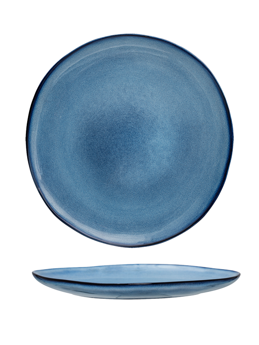 
Assiette à salade et à dessert artisanale « Sandrine » - Bleu