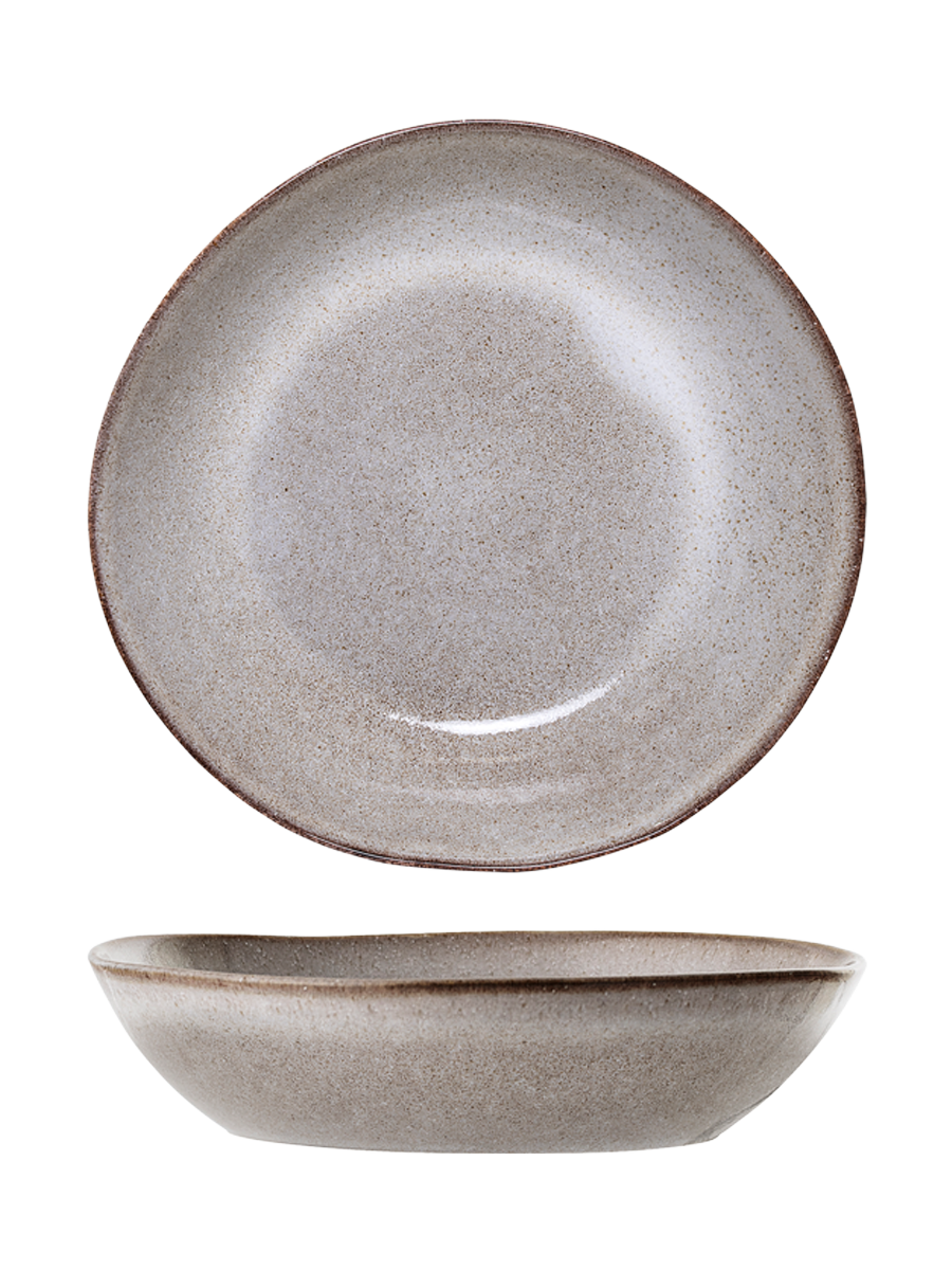 
Assiette plate artisanale « Sandrine » Ø 28 cm - Gris