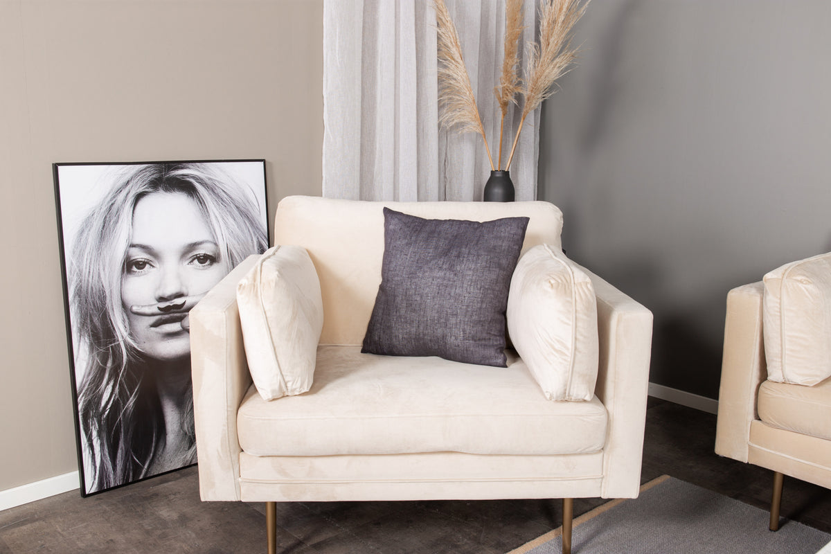 
"Boom" velvet armchair - Ecru