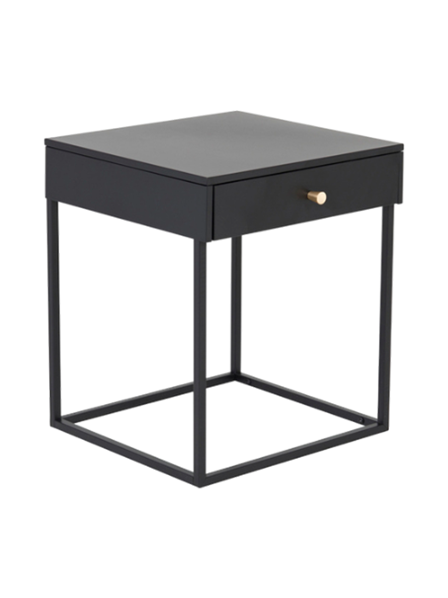 
"Bakal" Designer Metal Side and Nightstand - Black
