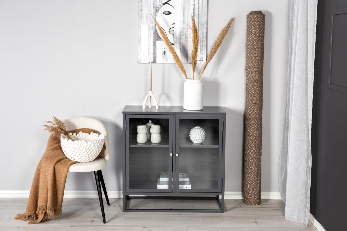 
Small display cabinet "Bakal" made of metal - Light gray