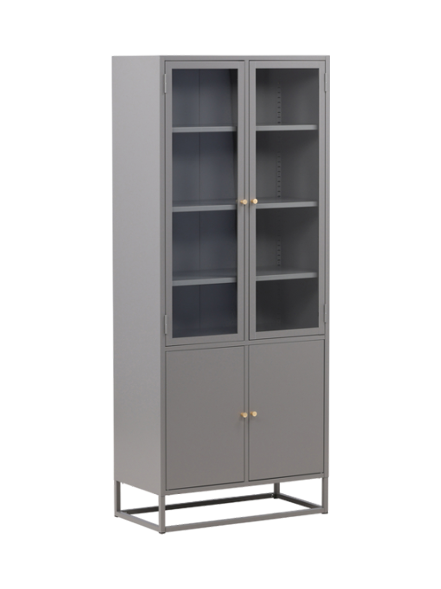 
"Bakal" 4-Door Metal Display Cabinet - Light gray