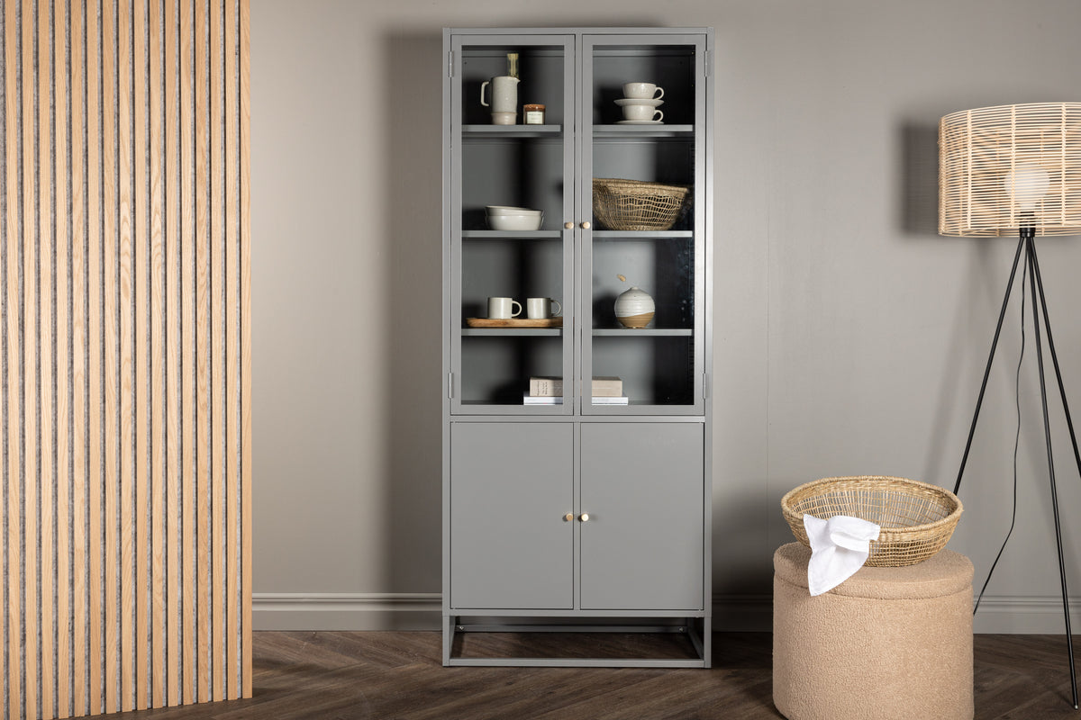 
"Bakal" 4-Door Metal Display Cabinet - Light gray