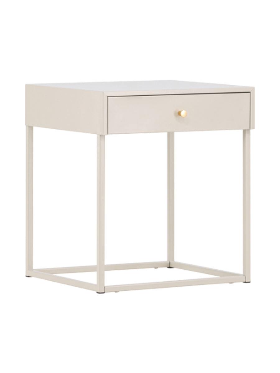 
"Bakal" Designer Metal Side and Nightstand - Beige