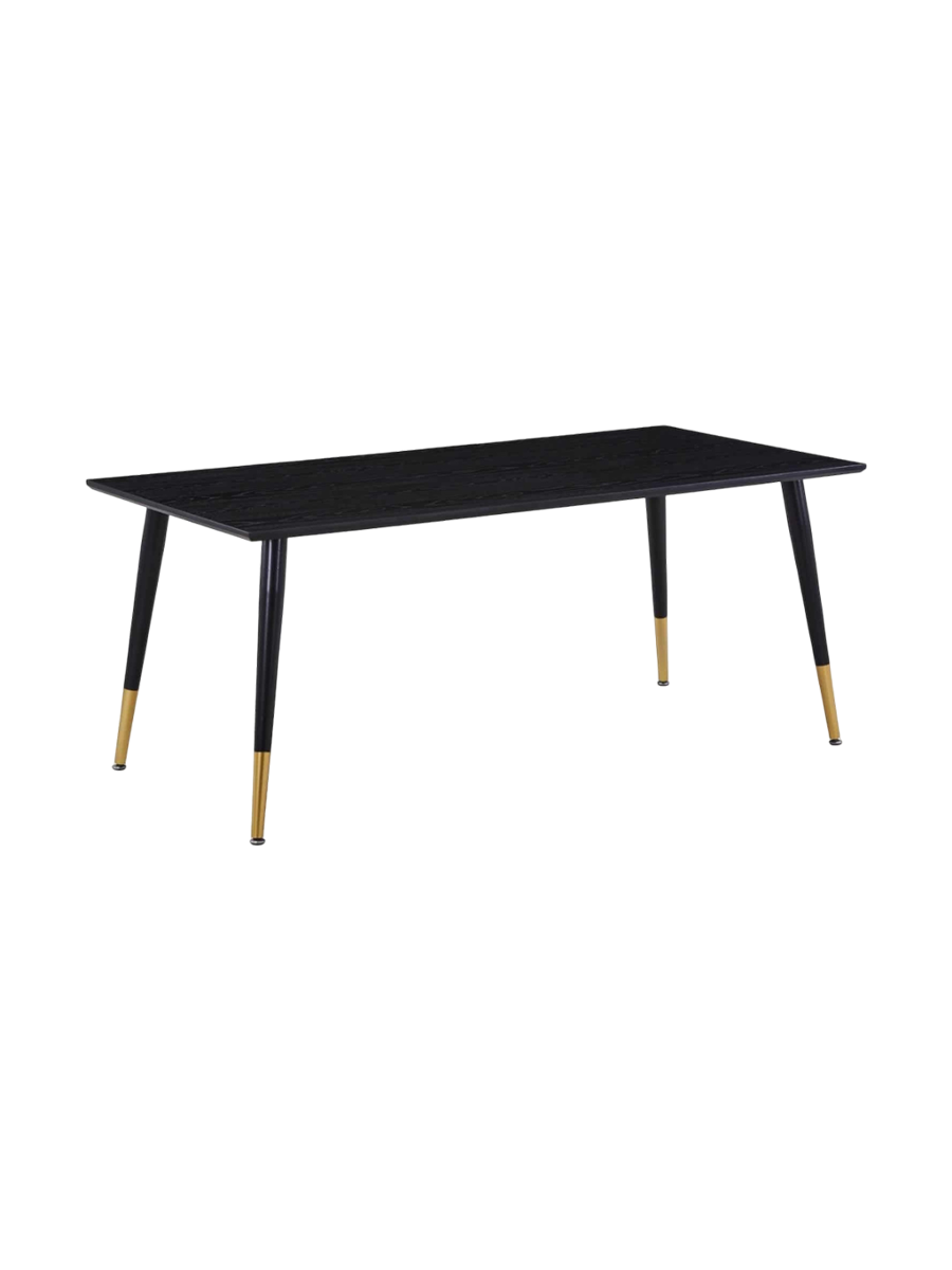 
Tavolo da pranzo rettangolare „Dipp“ Nero/Oro 180 x 90 cm