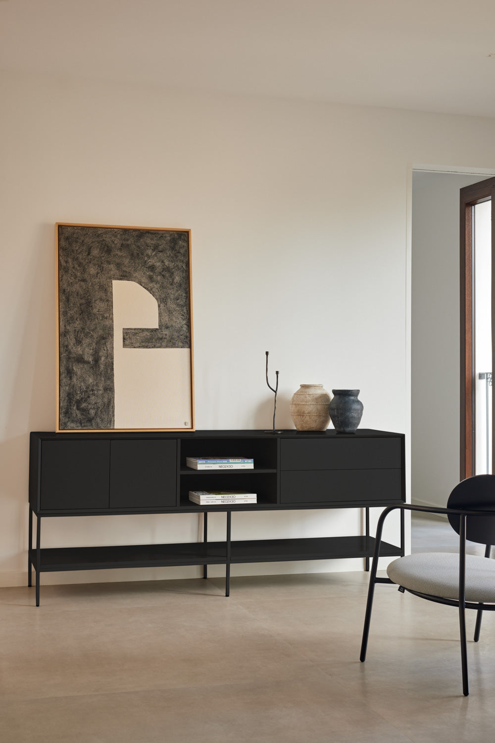 
Meuble bas design « Platt » - Noir