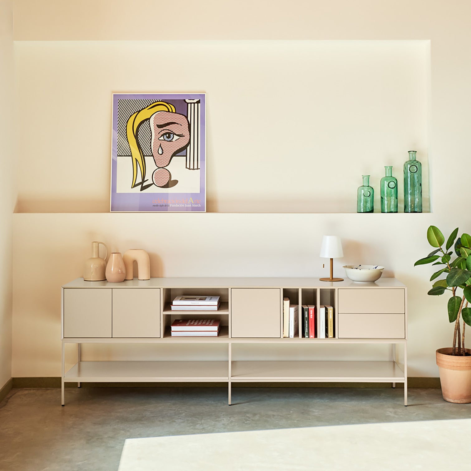 
Grand bahut design « Platt » - Sable