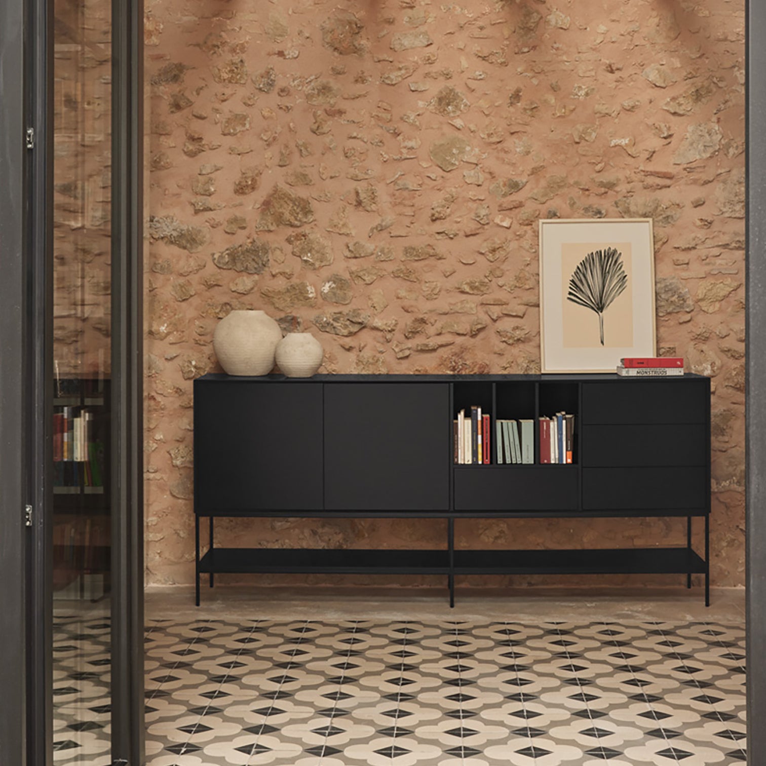 
Grand buffet design « Platt » - Noir