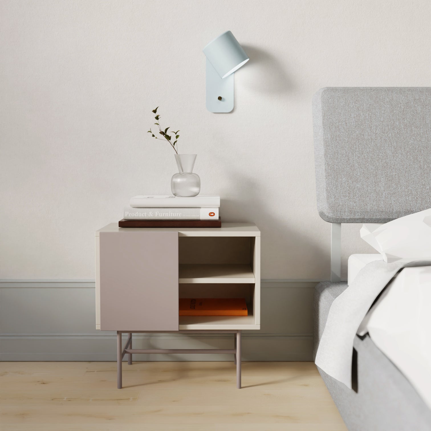 
Table d'appoint et de chevet design « Nube » - Crème / Sable