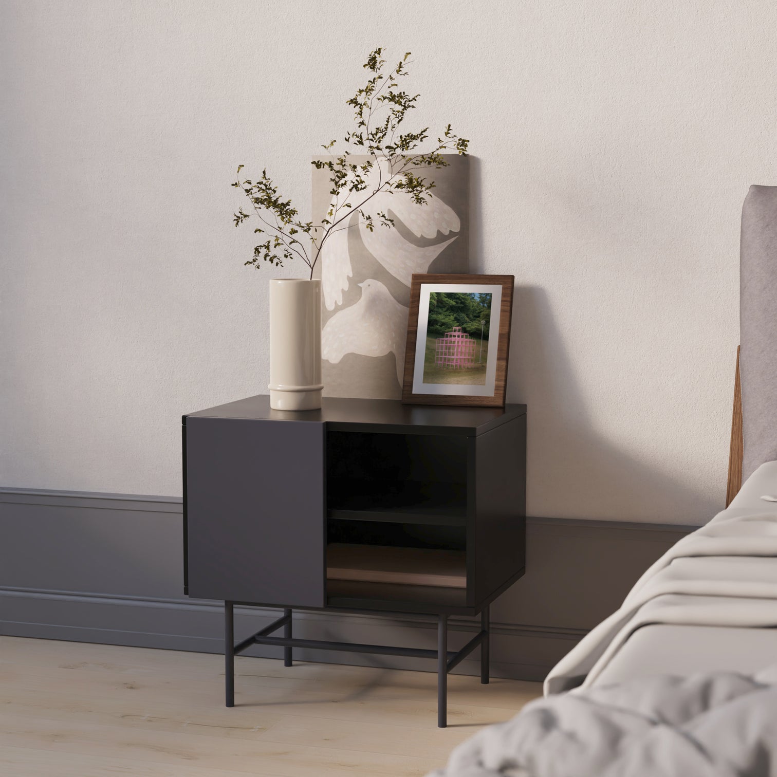 
Table d'appoint et de chevet design « Nube » - Noir / Anthracite