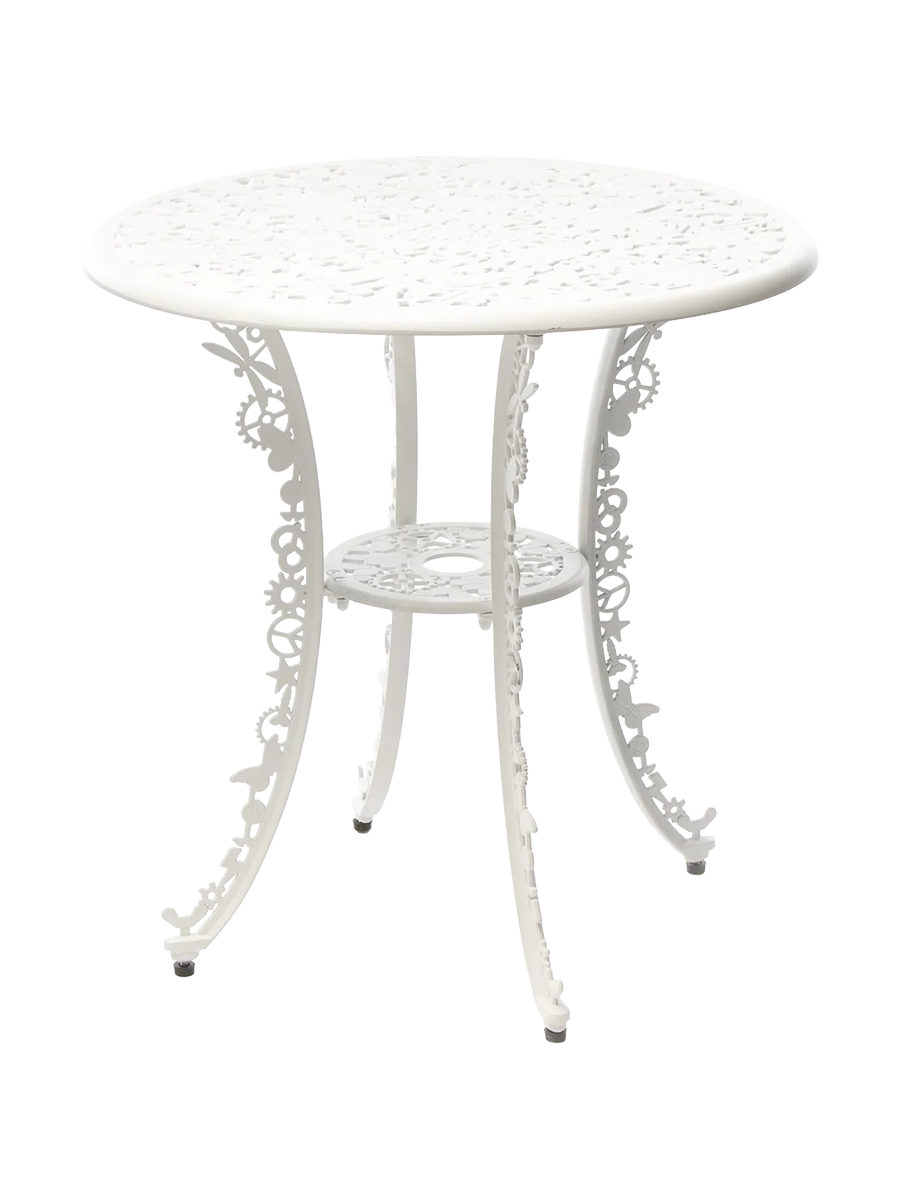
Table de bistrot de jardin ronde design « Industry » - Blanc