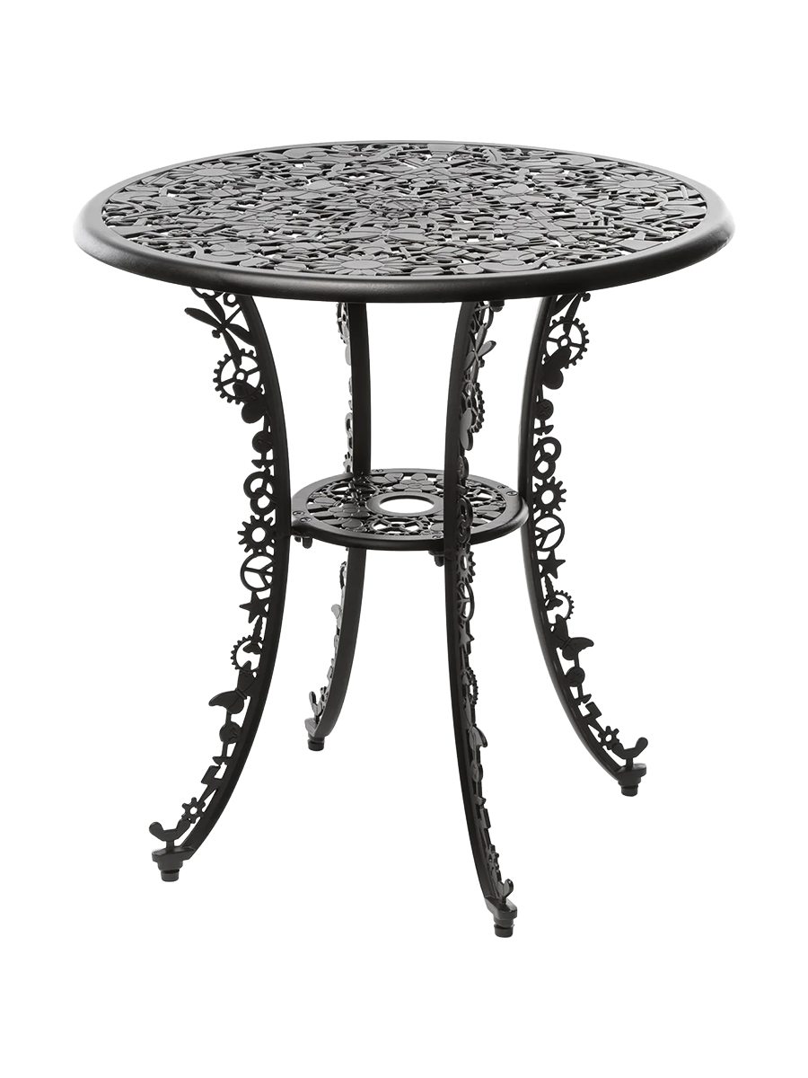 
Table de bistrot de jardin ronde design « Industry » - Noir