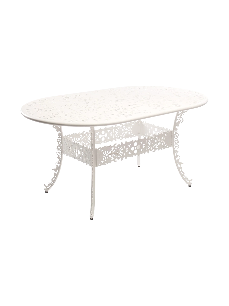 
Table de jardin ovale design « Industry » - Blanc