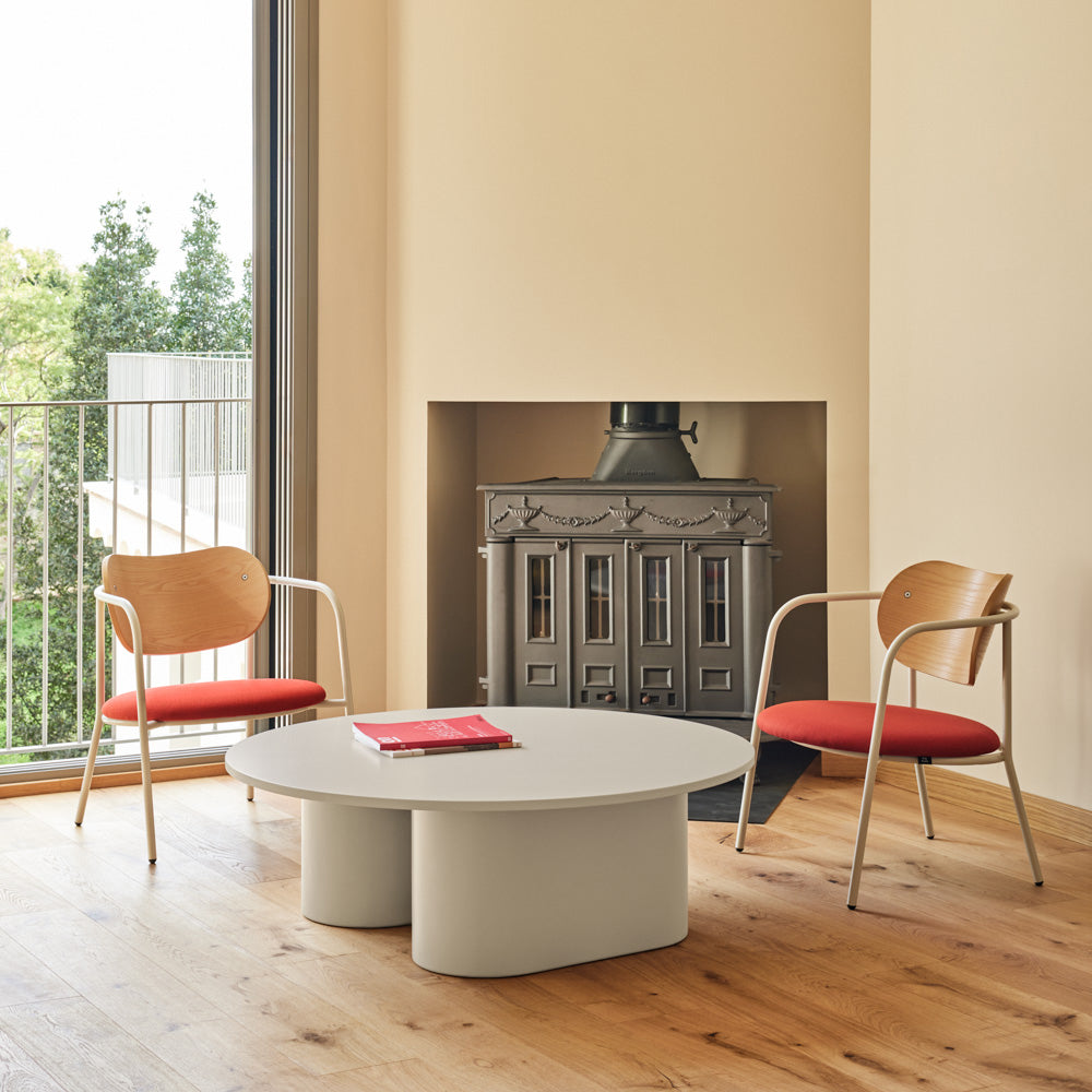 
Table basse ronde design « Totem » Ø 110 cm - Sable