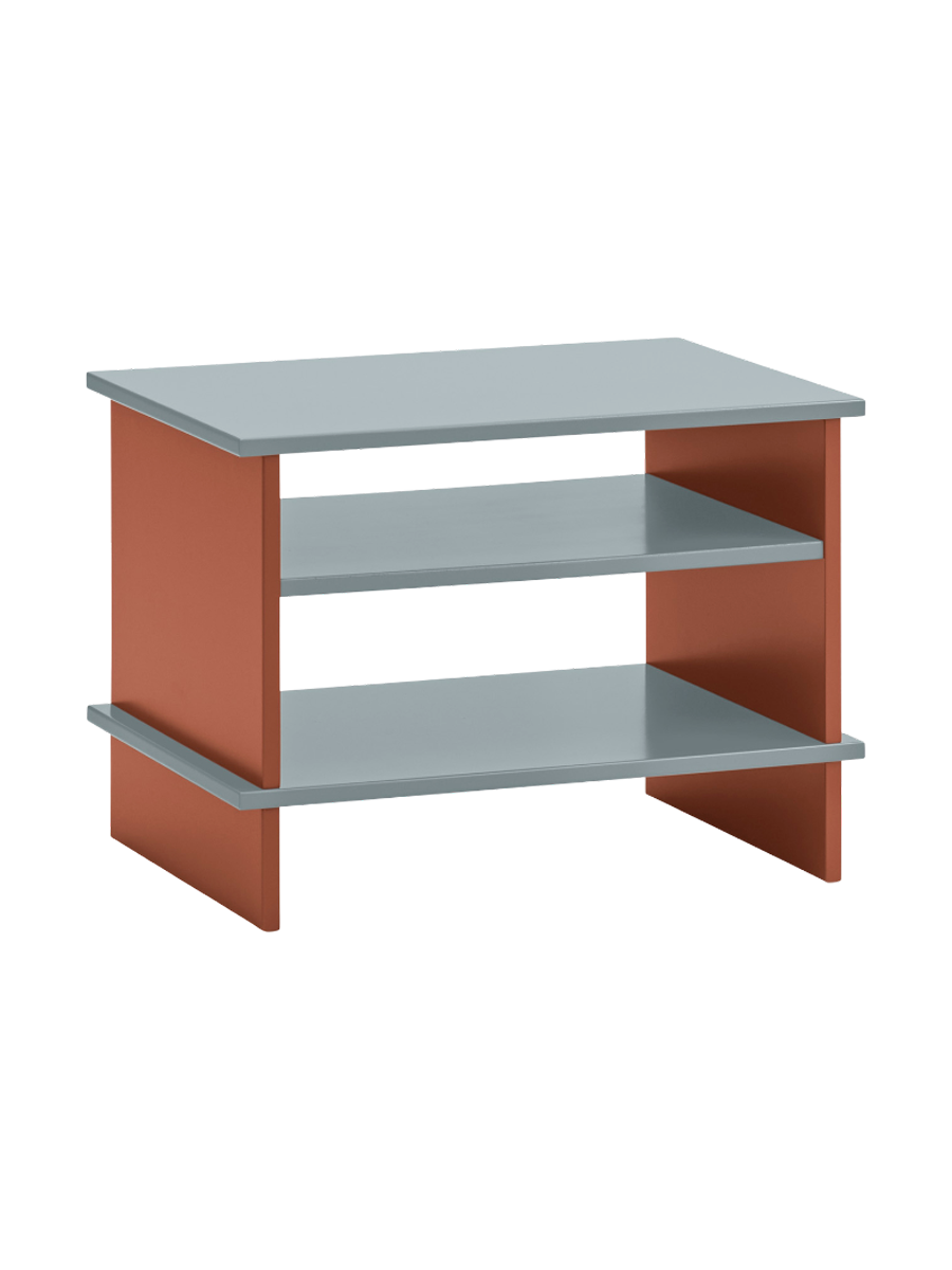 
Designer Side or Nightstand "Inari" - Pearl Grey/Brick